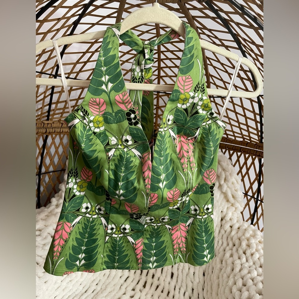 Notice brand Green and Pink Halter Top size 4